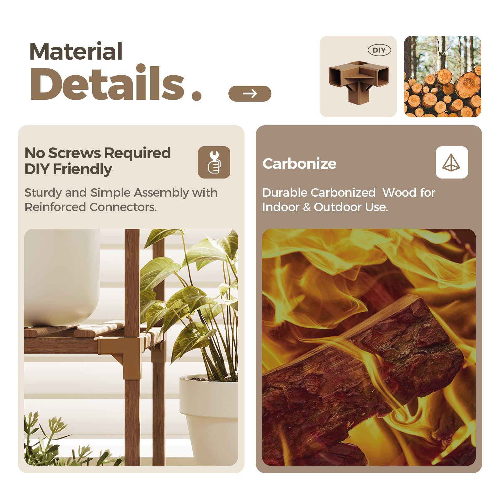 Bamworld next to sofa for scale illustrating tall storage without taking floor space