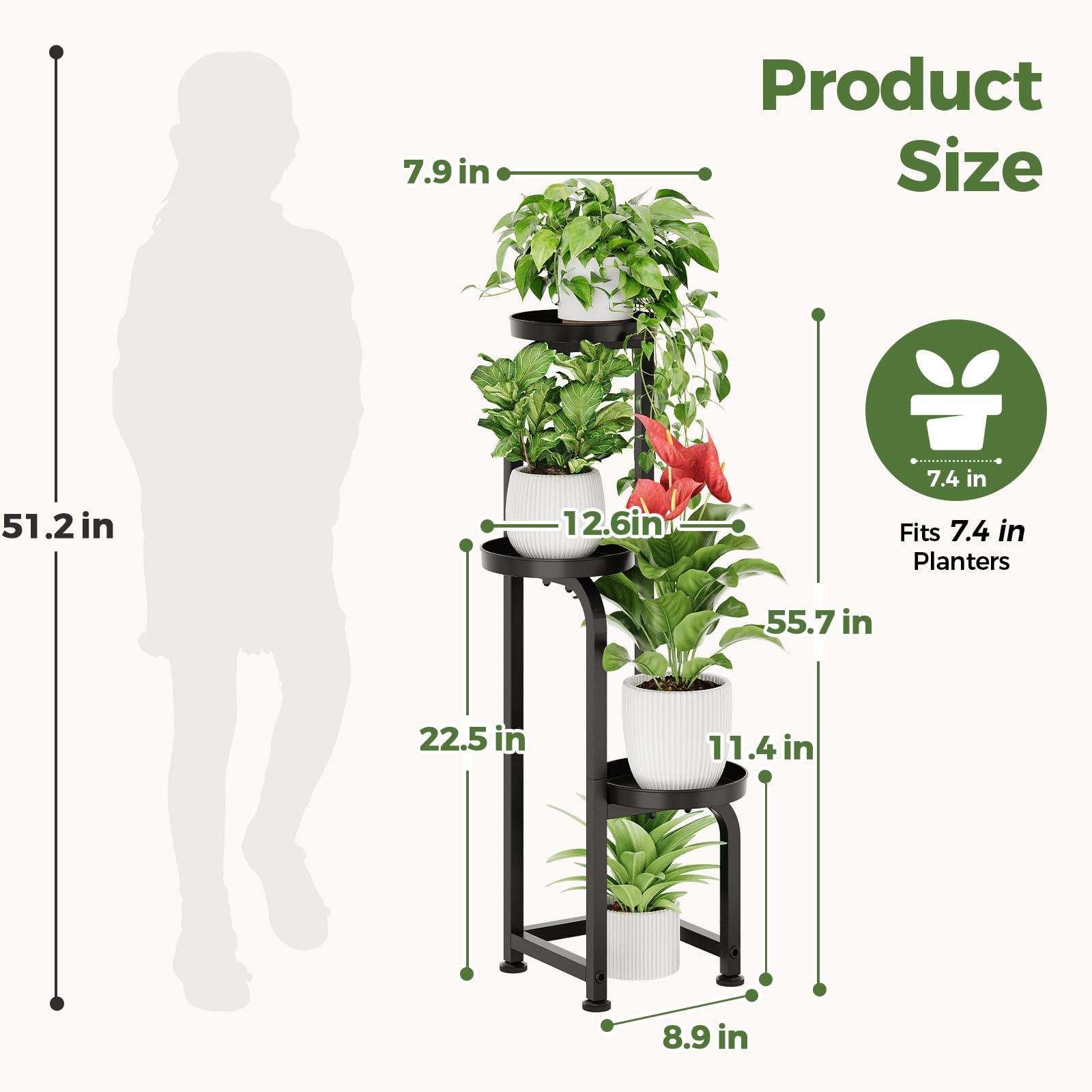 Bamworld stand placed in living room providing stylish vertical plant display