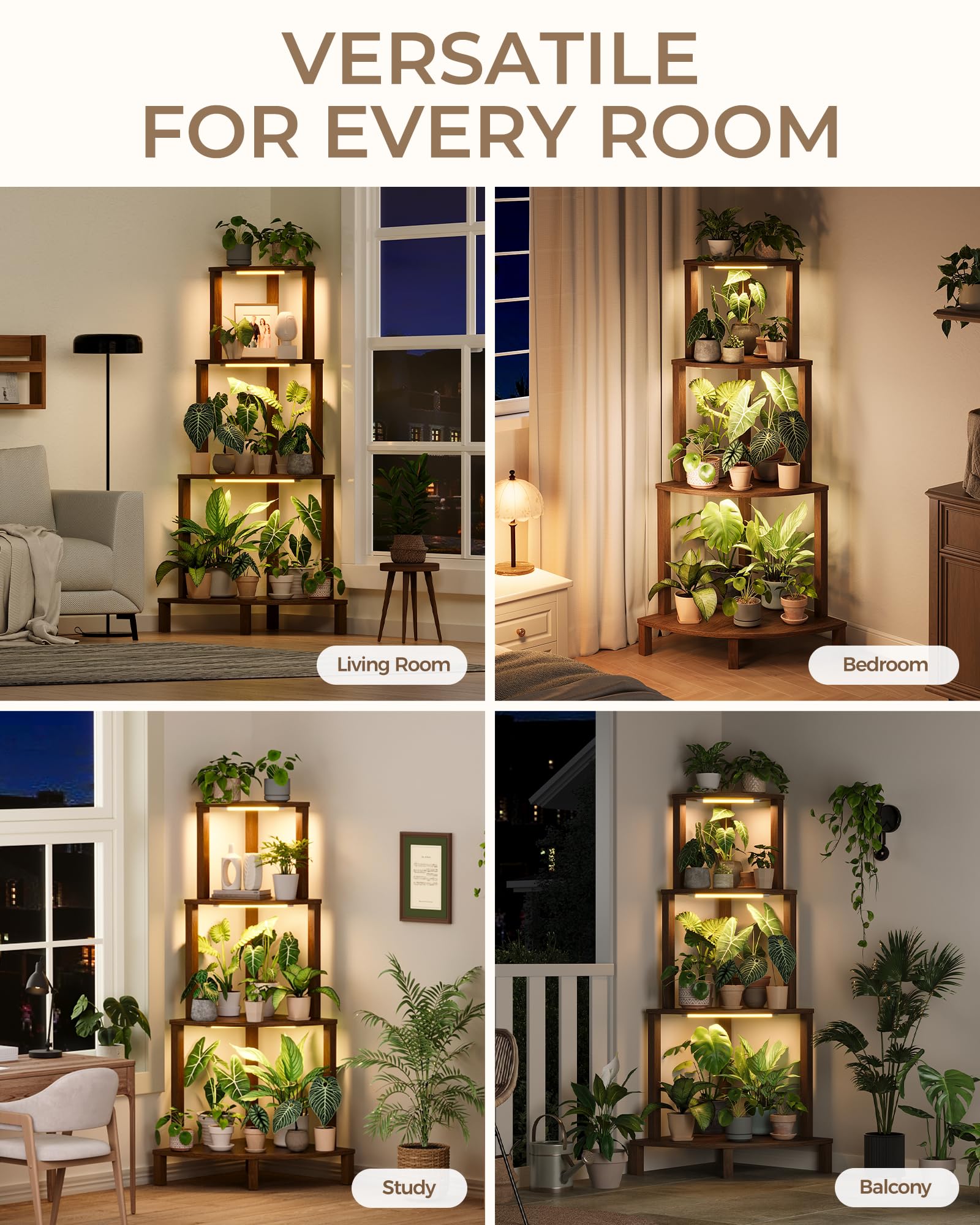 Bamworld tiered plant display in living room improving room aesthetics