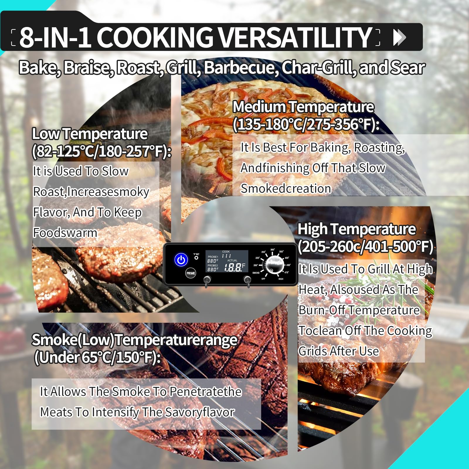 Banbitebq AC03P9 display lit during cook offering clear settings feedback