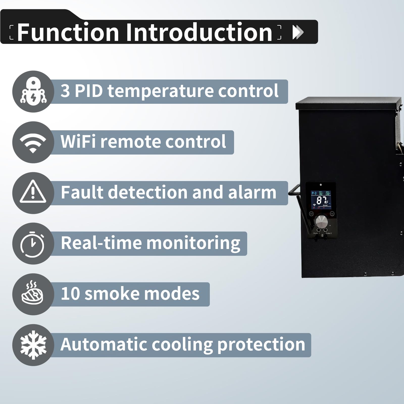 Banbitebq app on phone screen showing remote control and real-time monitoring