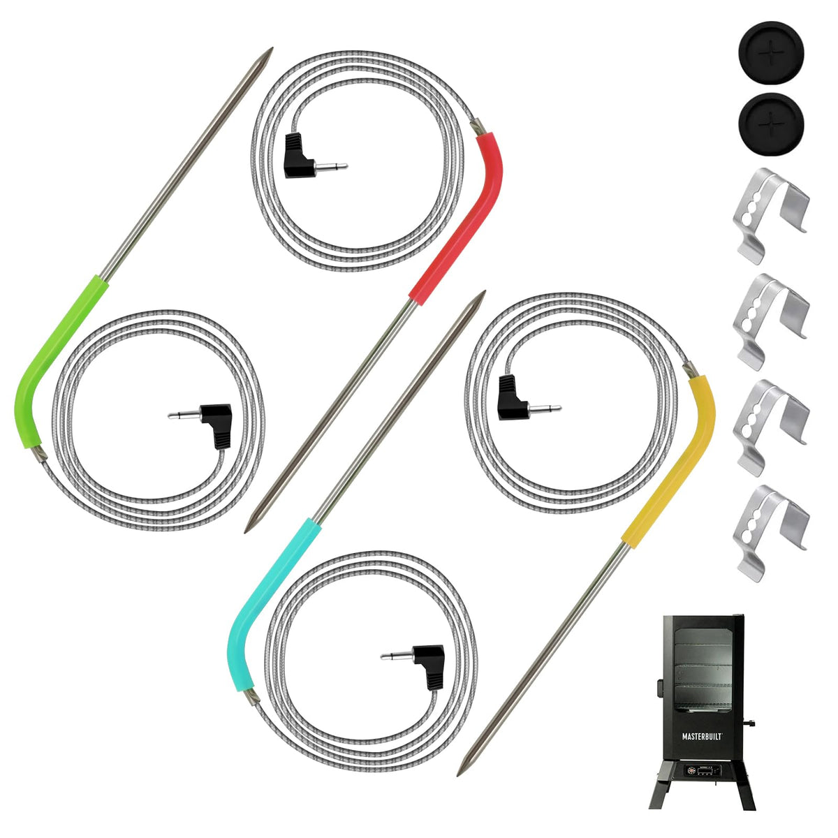 Banbitebq front view of four probes showing fit for Masterbuilt 710 and seamless replacement