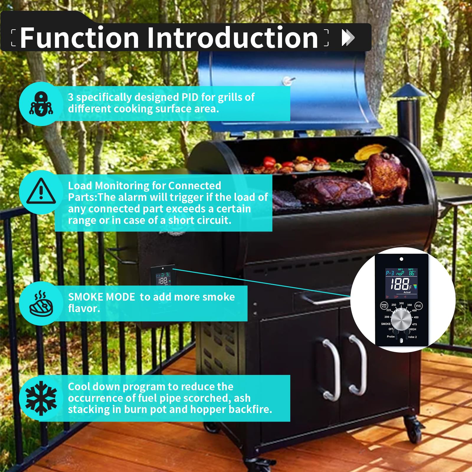 Banbitebq display on smoke mode highlighting adjustable flavor control
