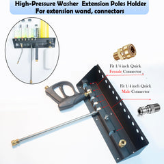 BANDUN foam cannon and pressure gun secured on holder for fast setup and storage
