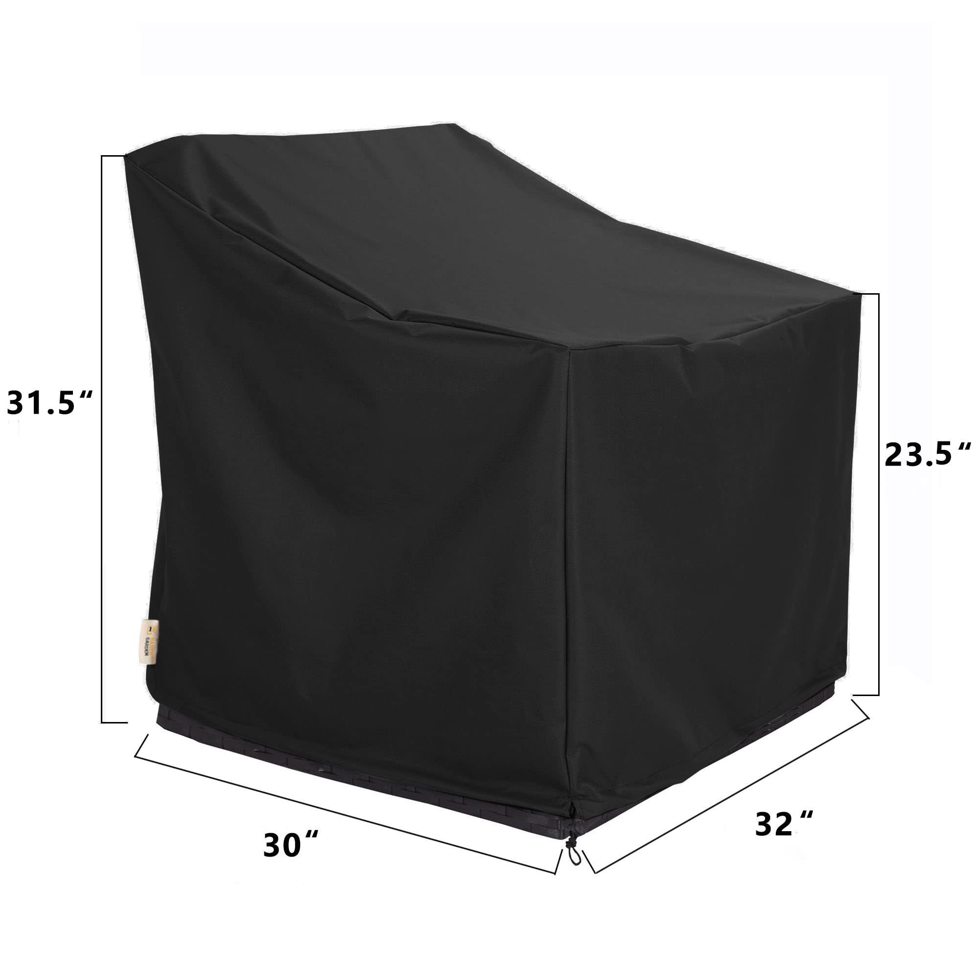 BANER GARDEN chair cover with visible drawstring, secure fit in windy conditions