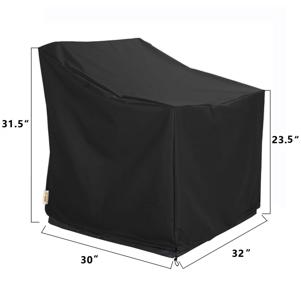 BANER GARDEN chair cover with visible drawstring, secure fit in windy conditions