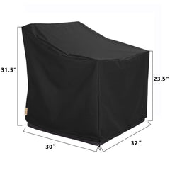 BANER GARDEN chair cover with visible drawstring, secure fit in windy conditions