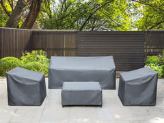 BANER GARDEN adjustable strap detail on chair cover showing secure windproof fastening