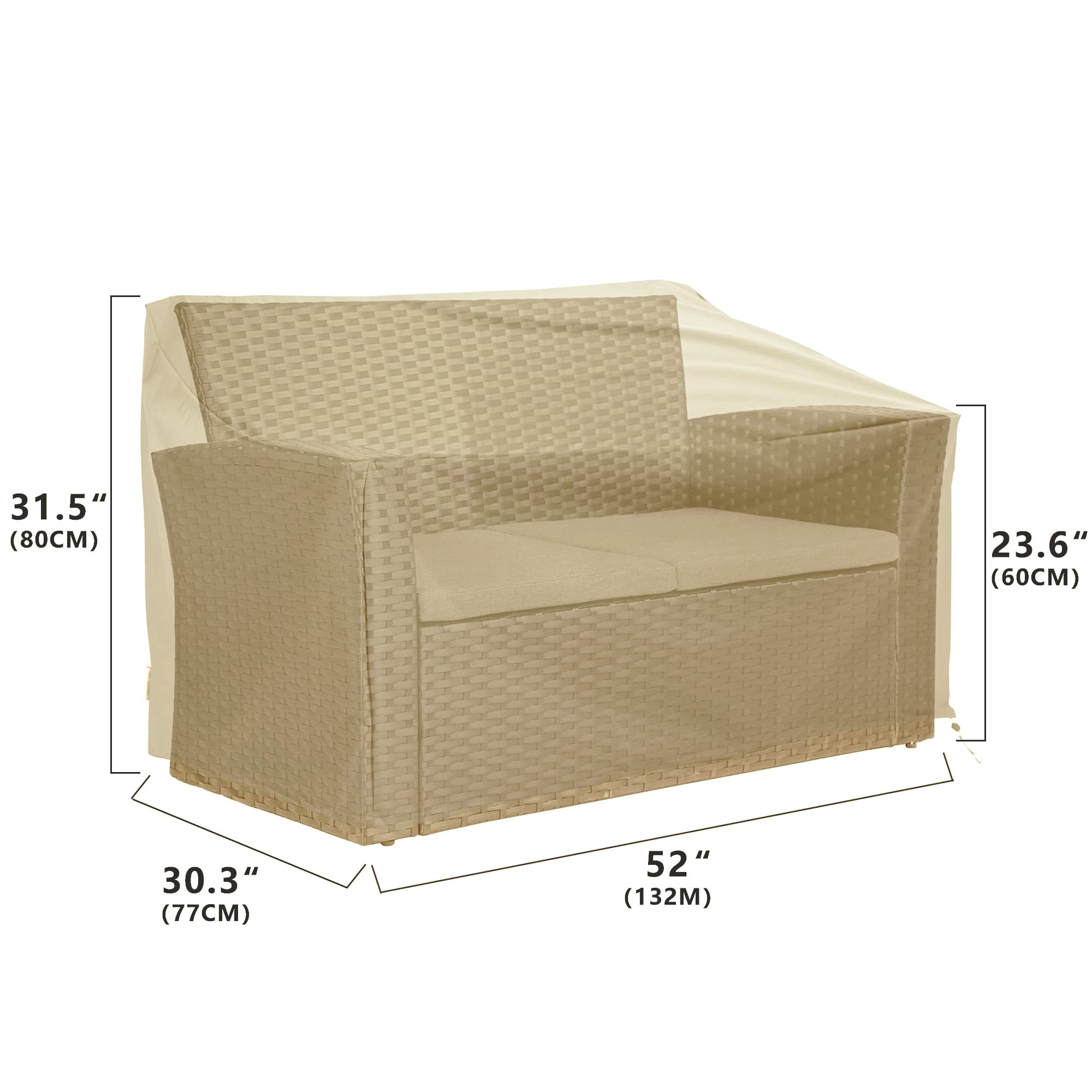 BANER GARDEN coffee table cover next to ruler showing proper size fit