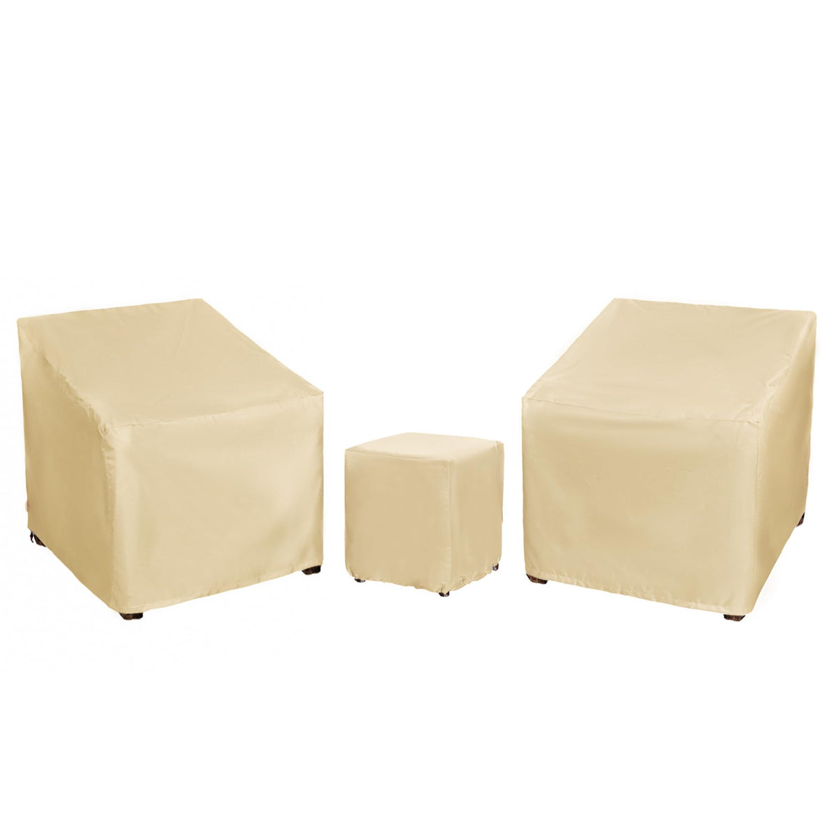 BANER GARDEN front view of beige bistro set cover protecting chairs and table