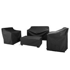 BANER GARDEN front view of full cover set protecting patio furniture, durable coverage