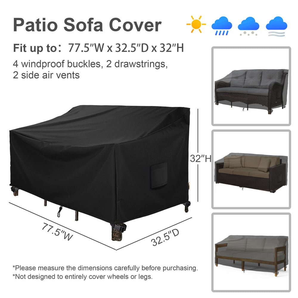 Baner Garden covered furniture on patio for quick size and scale reference