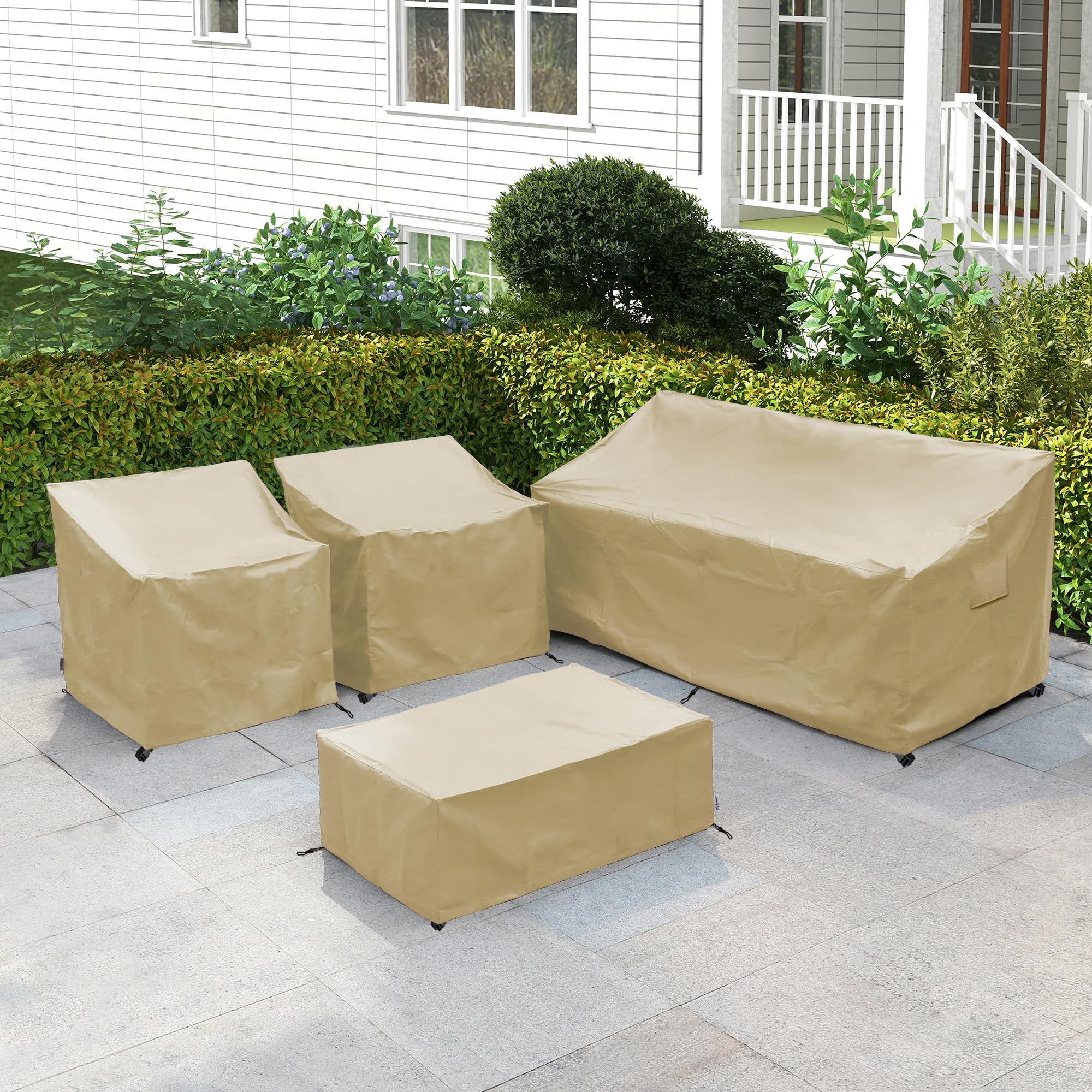 BANER GARDEN loveseat beside measuring tape showing XX-large fit