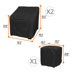 BANER GARDEN side profile showing chair cover fit and neat drape
