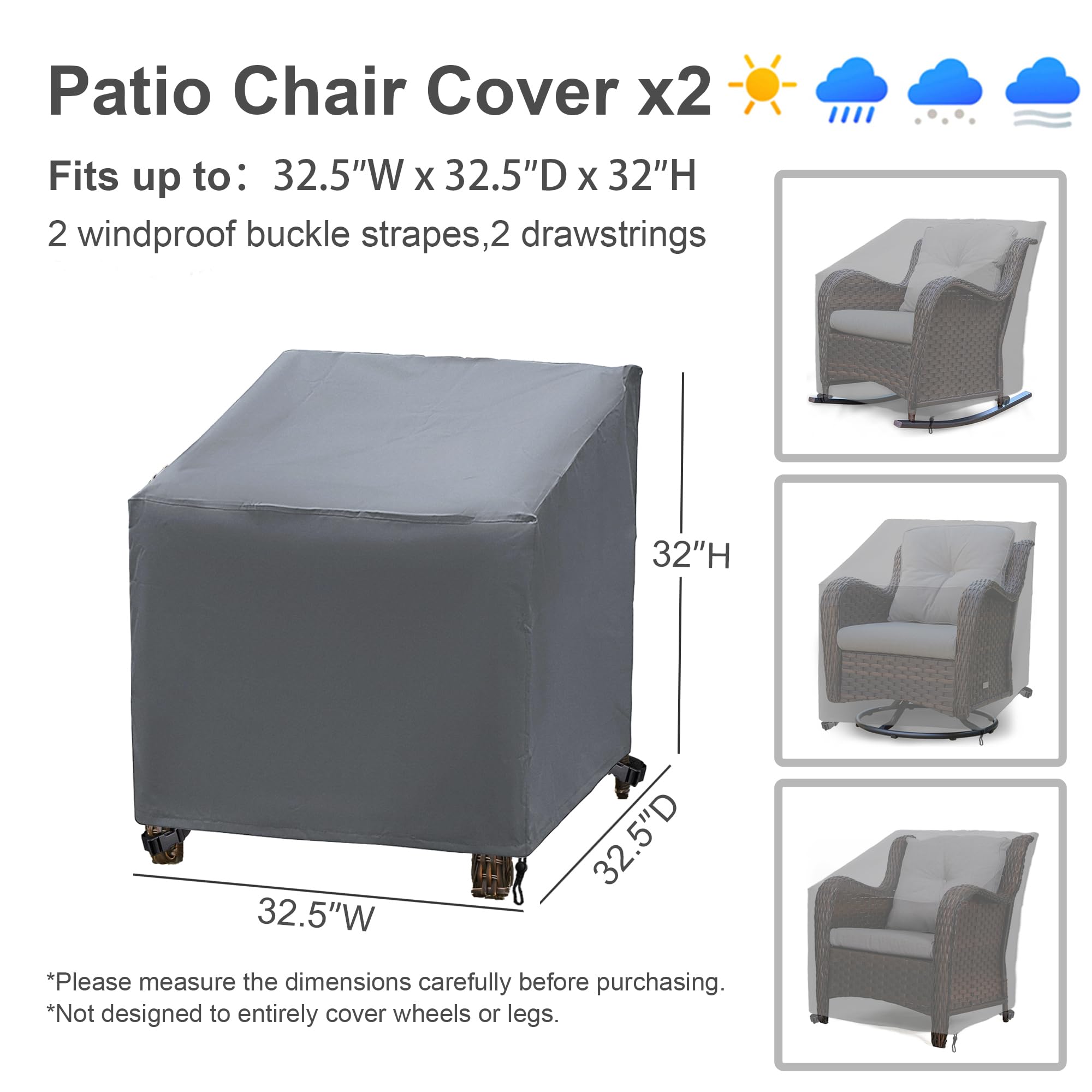BANER GARDEN overlay measuring sofa, chairs and table for correct sizing guidance
