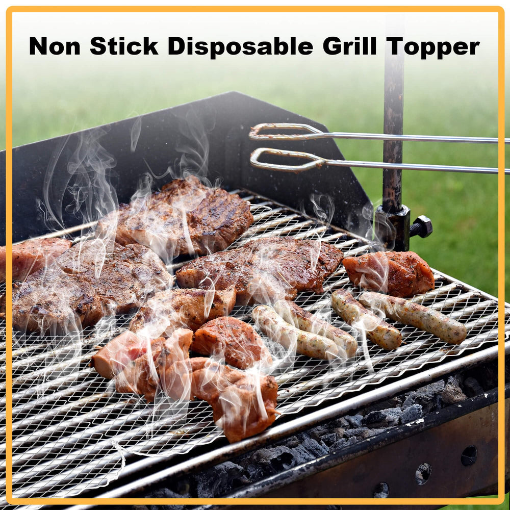 BaokiTook mat placed on a gas grill demonstrating non-stick cooking benefit