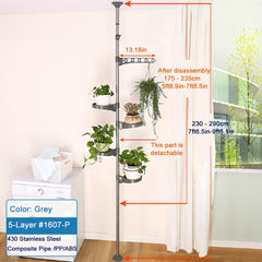 BAOYOUNI pole stand on balcony displaying multiple potted plants to save floor space