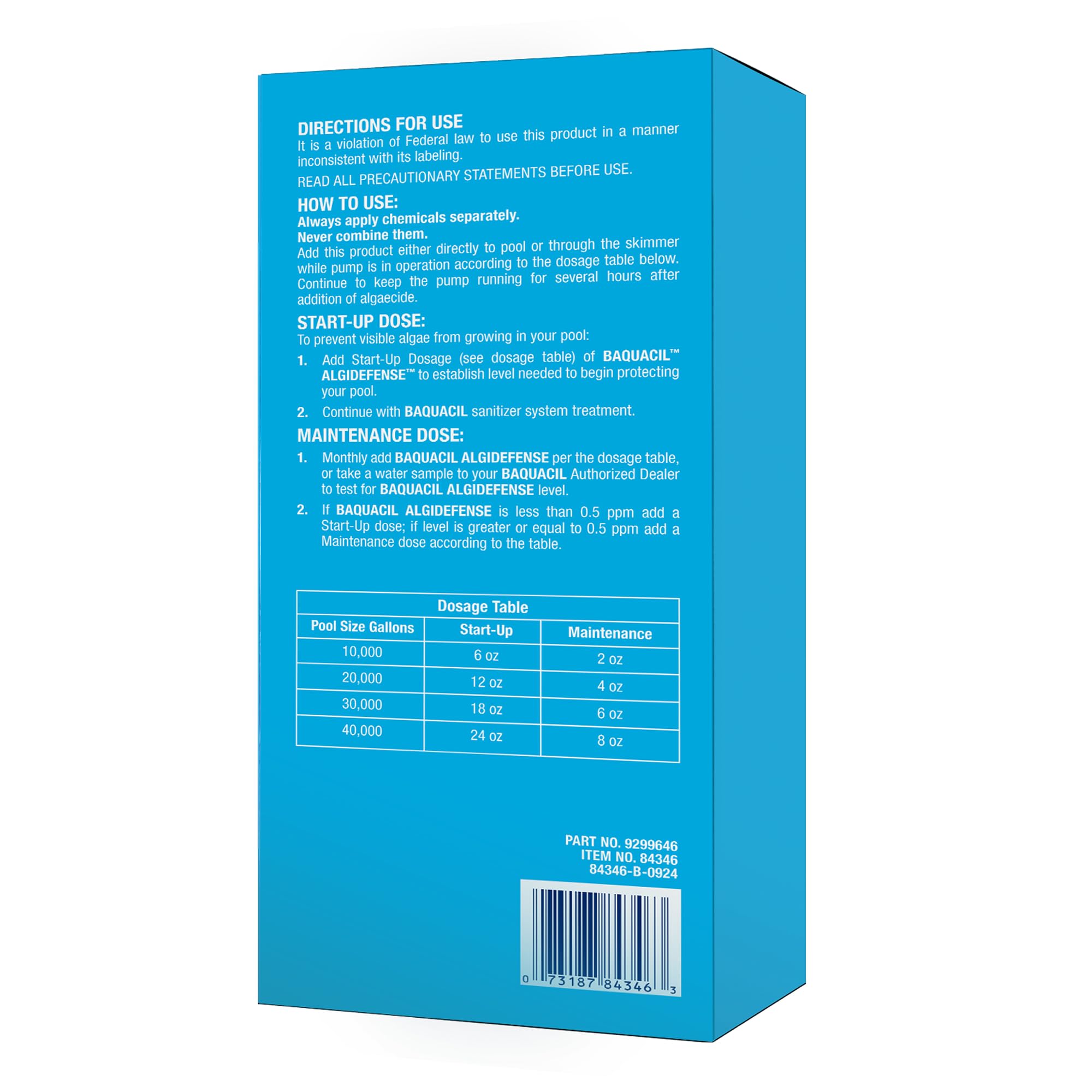 Baquacil single pouch removed from box for quick, accurate dosing