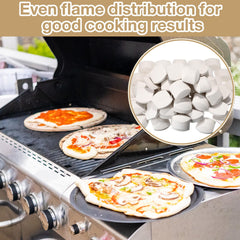 Baquler briquettes installed on grill tray for even heat distribution