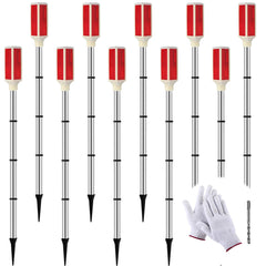 Baquler front packaging showing ten red solar driveway markers and kit which simplifies installation