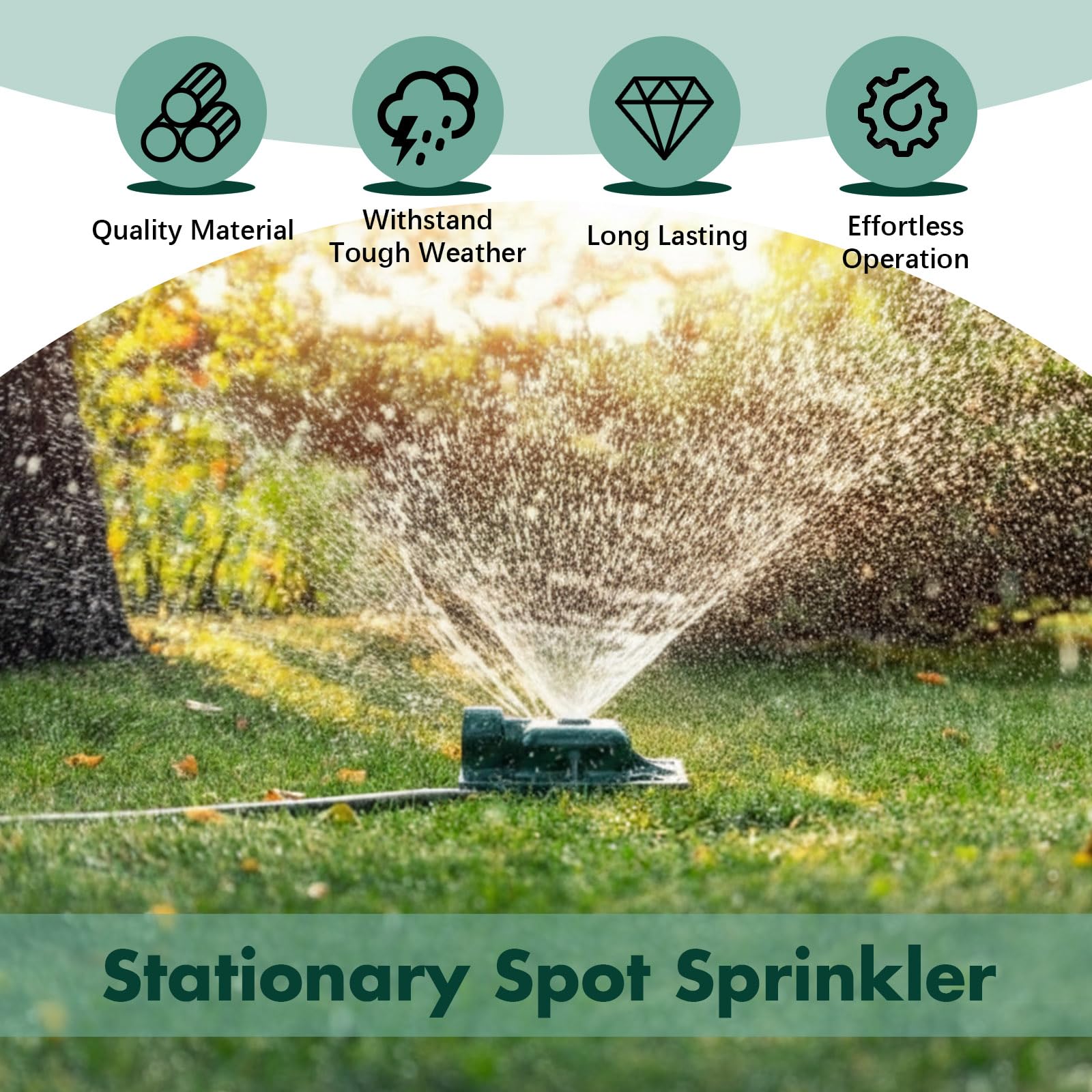 Baquler sprinkler held in hand for size comparison showing compact, low profile