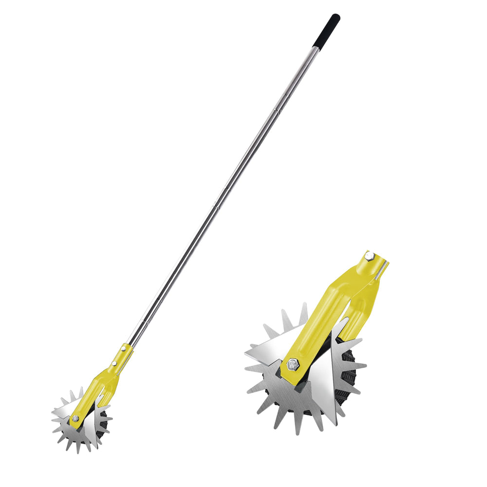 BARAYSTUS front view of edger showing wheel and blade for clean borders
