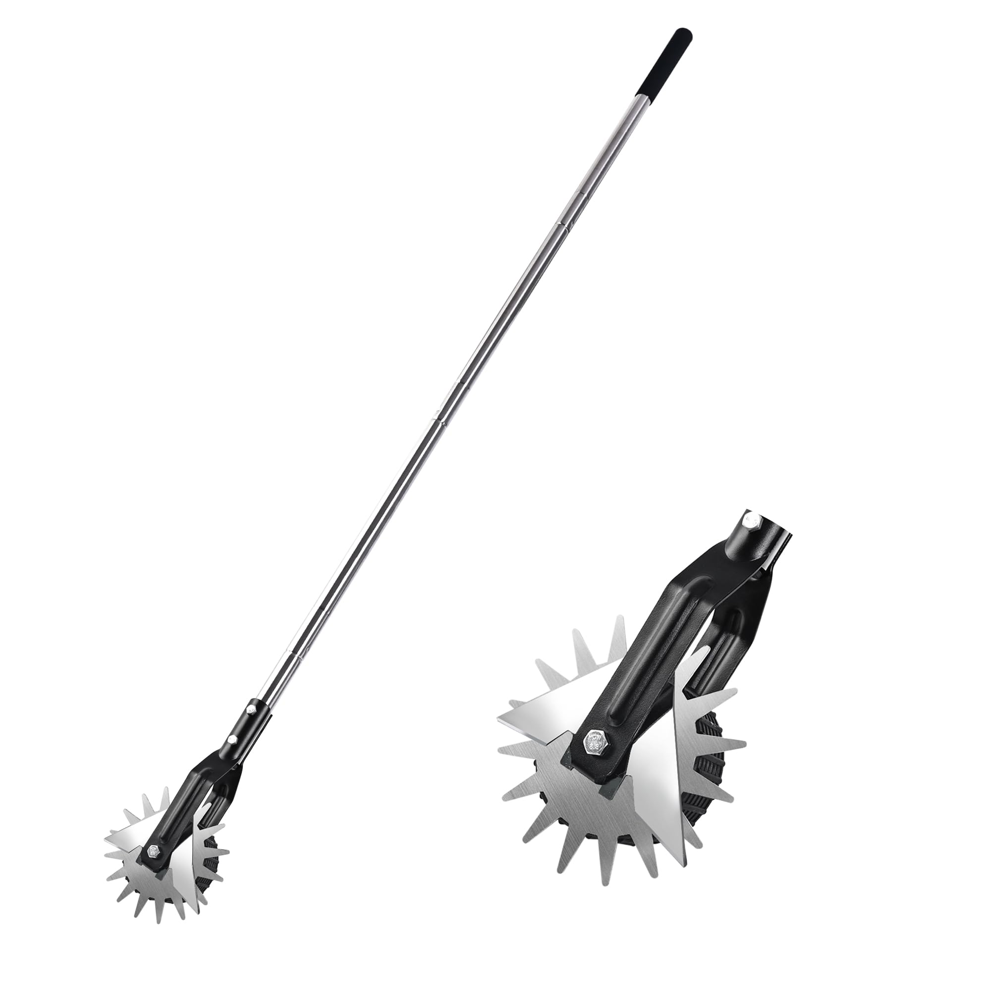 BARAYSTUS front view showing wheel rotary edger for precise lawn borders