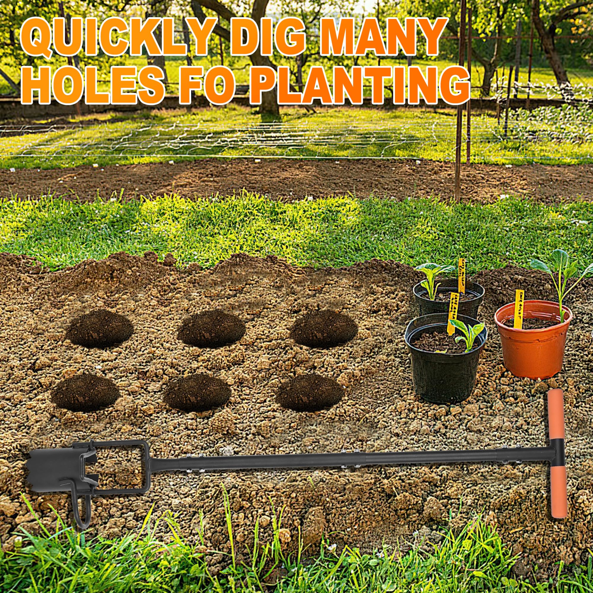 BARAYSTUS gardener using long-handle planter standing upright comfortably
