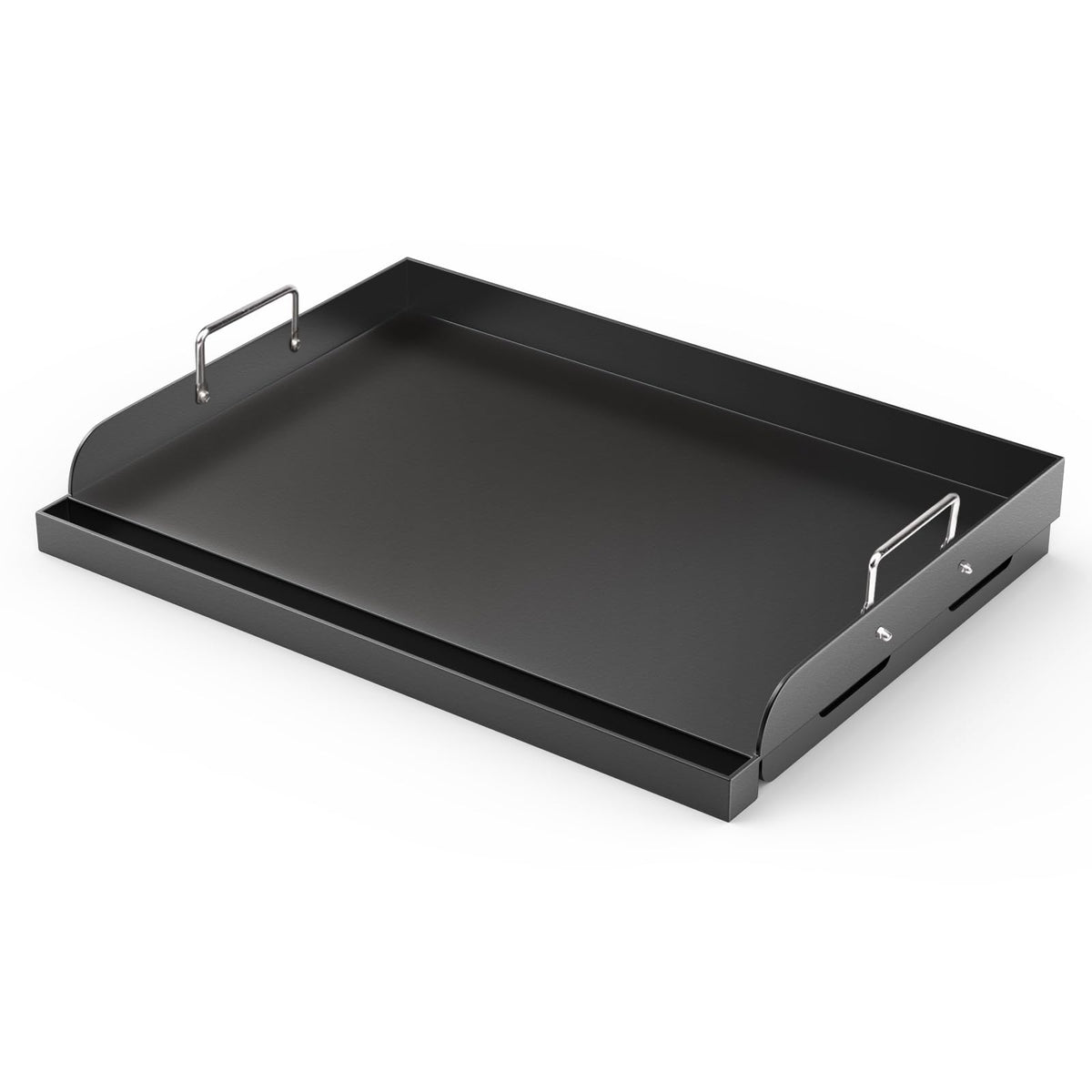 Barbqtime front view showing full 17x13 flat top griddle for versatile cooking