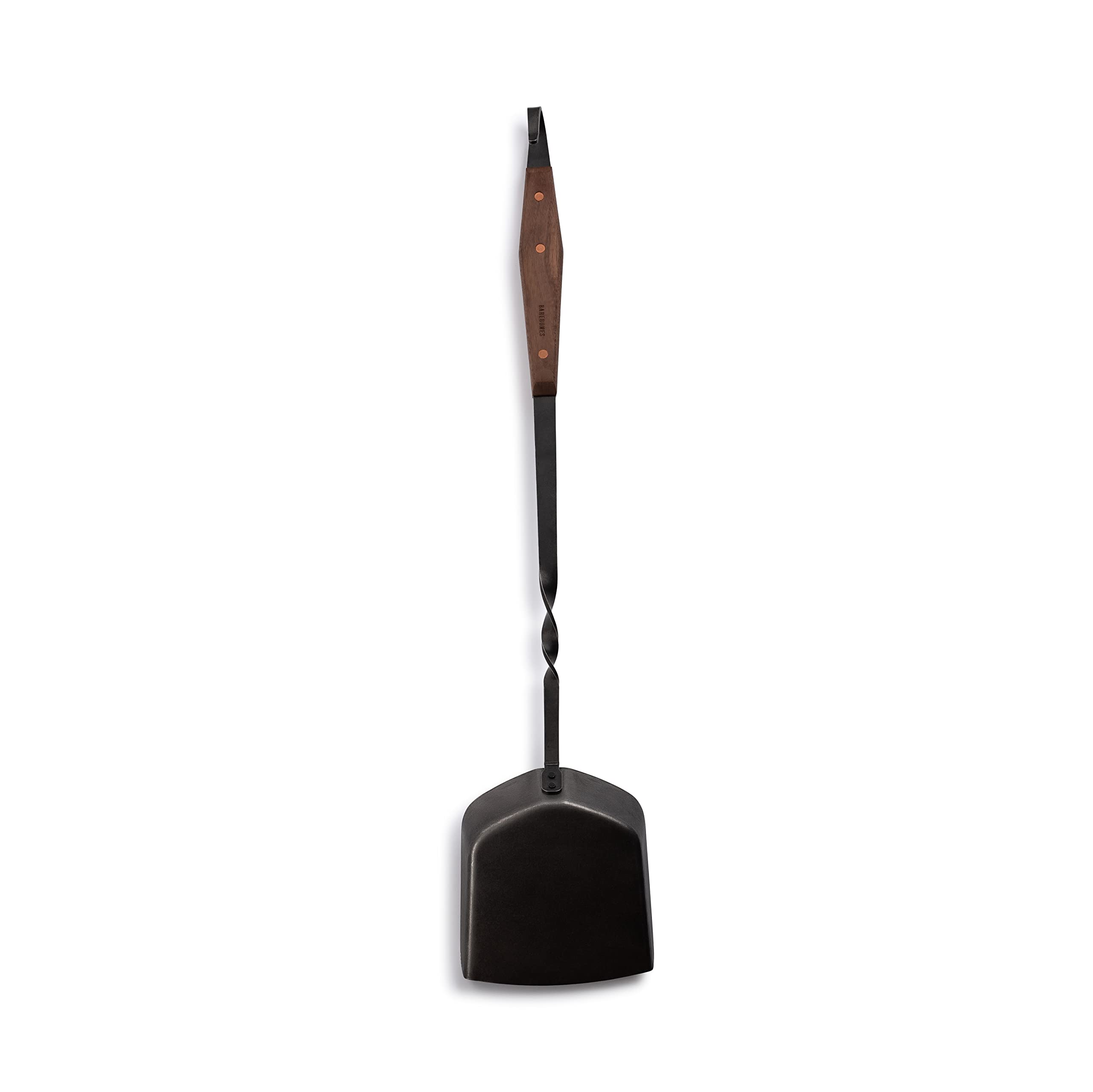Barebones walnut handle detail highlighting comfortable grip and cool-touch benefit