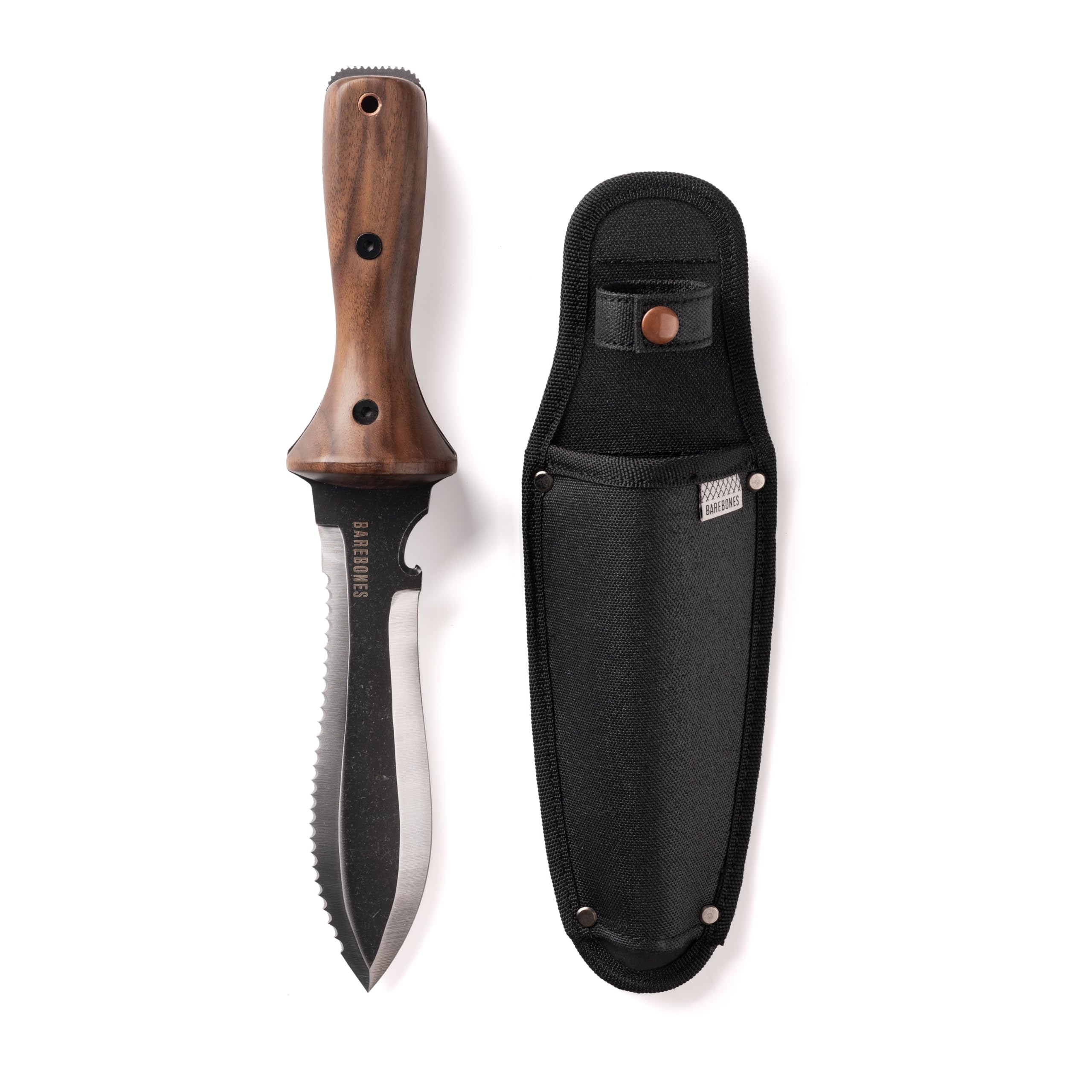 Barebones hori hori front view showing blade and handle for versatile outdoor use