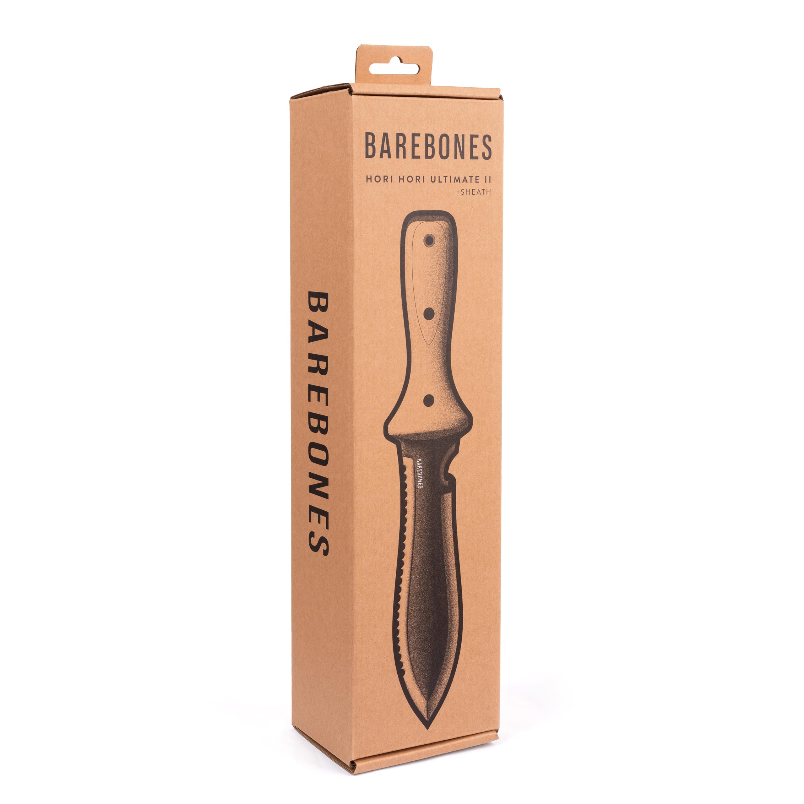 Barebones hori hori in campsite setting showing multiuse utility and convenience