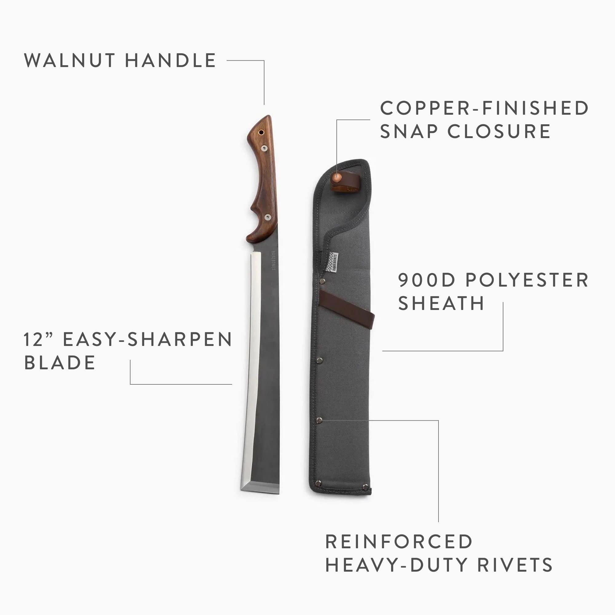 Barebones NATA blade edge detail showing stainless steel for easy sharpening