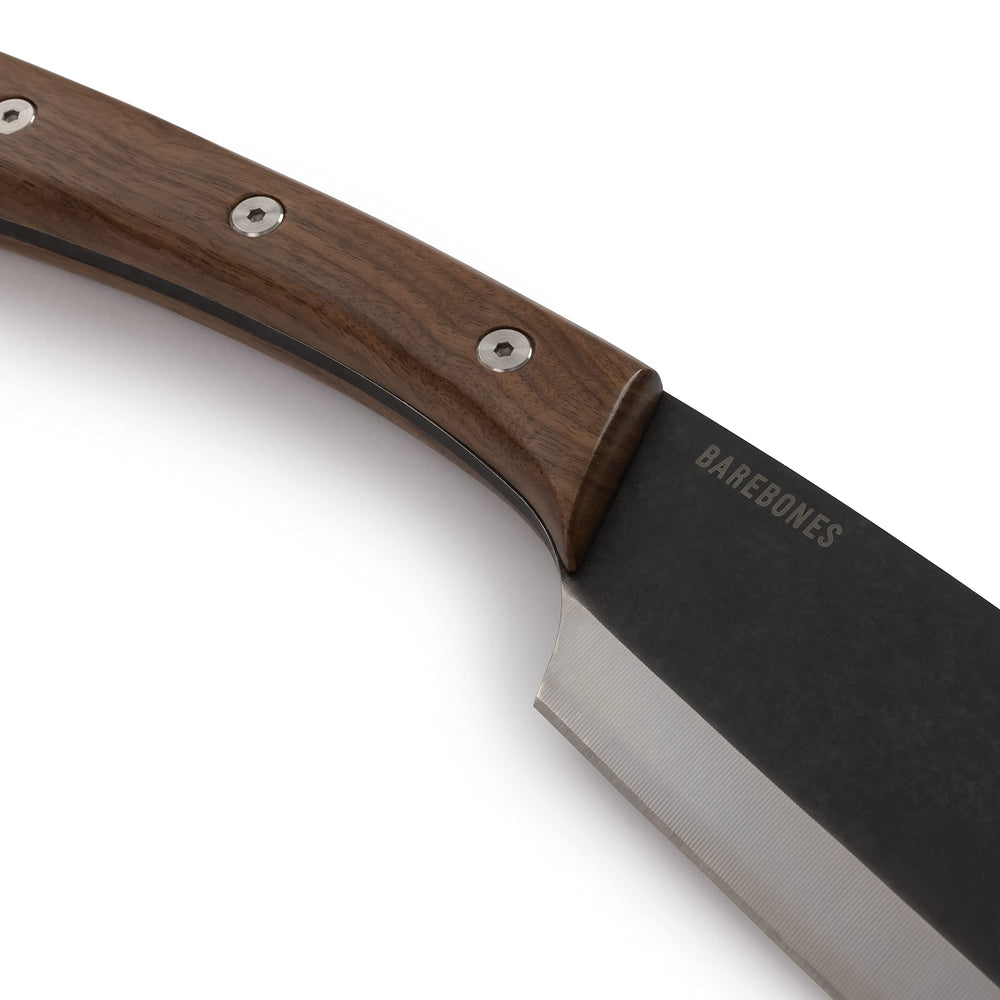 Barebones chopping a small log demonstrating power to split wood up to eight inches
