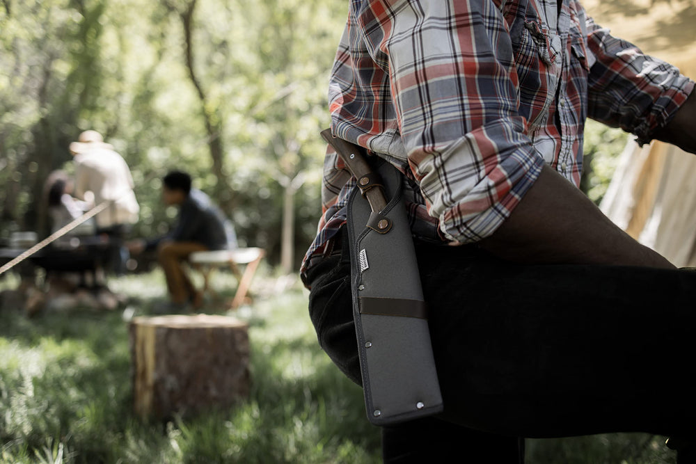 Barebones hatchet next to hand illustrating compact 7-inch blade for portable use