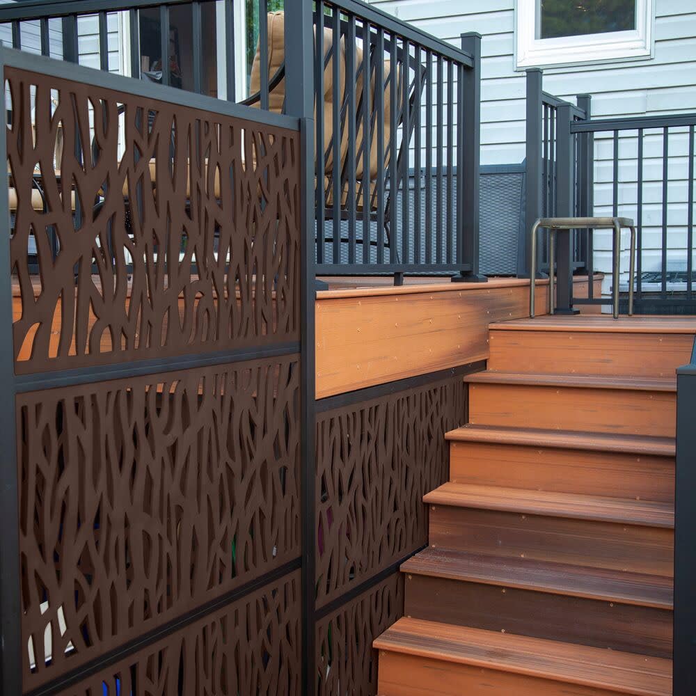 Barrette panel installed on patio demonstrating privacy and weather-resistant benefit