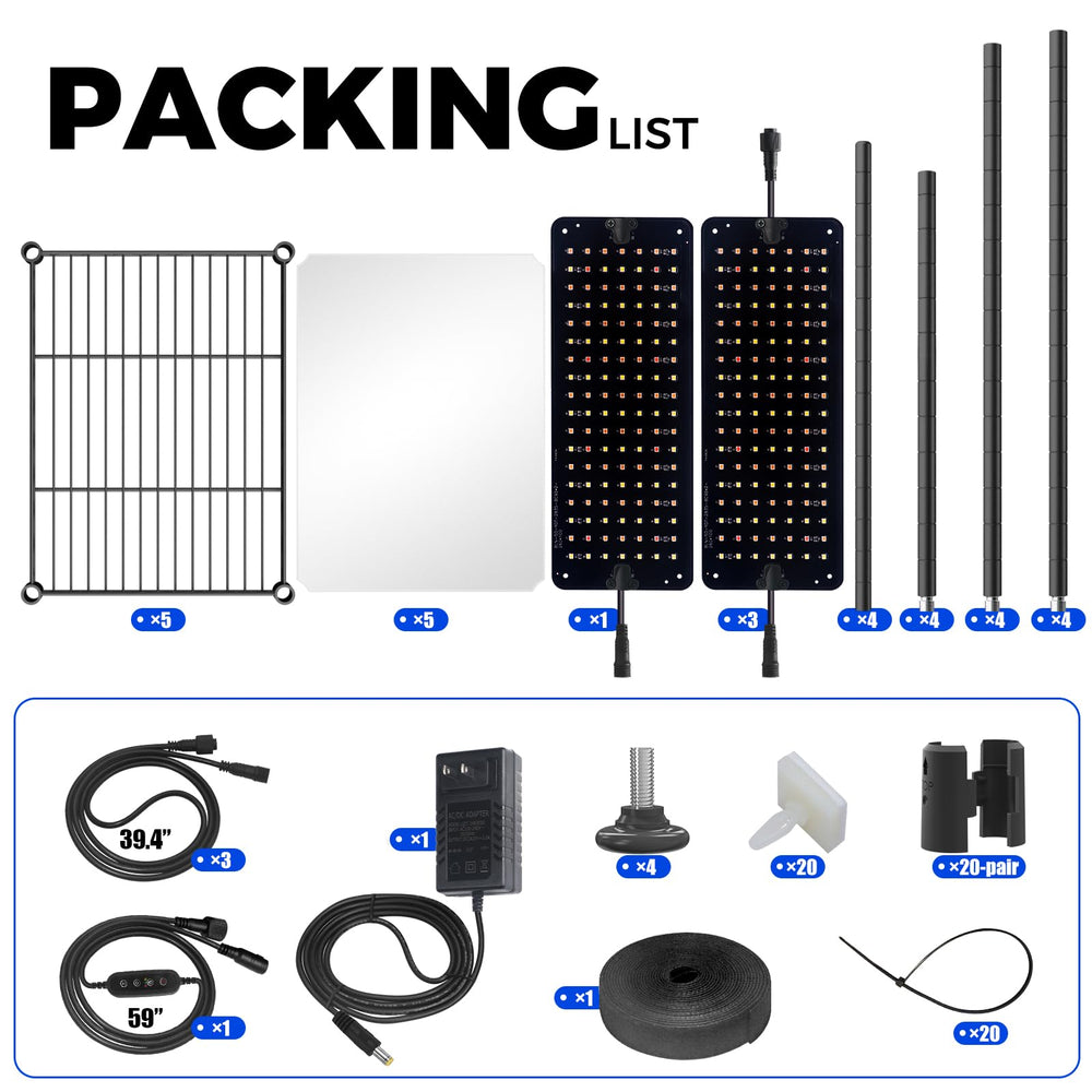 Barrina included accessories laid out showing easy assembly and cable-management parts
