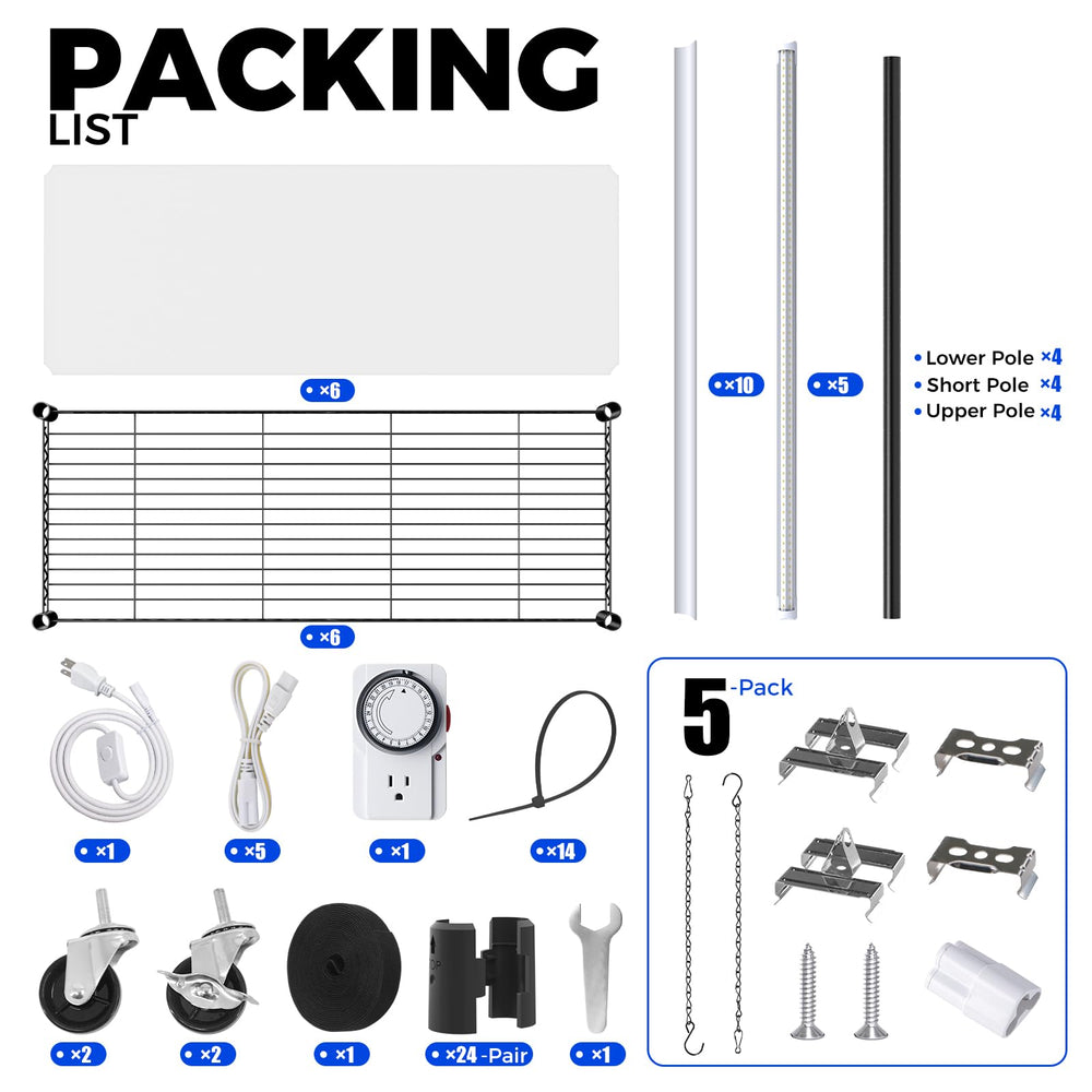 Barrina CX6 laid-out accessories showing all included cables, cords, and parts