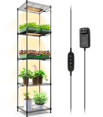 Barrina CX83 front view showing five-tier shelf and integrated grow lights for organized plant display