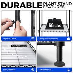 Barrina CX83 vertical shelf spacing from top to bottom demonstrating tiered growing capacity