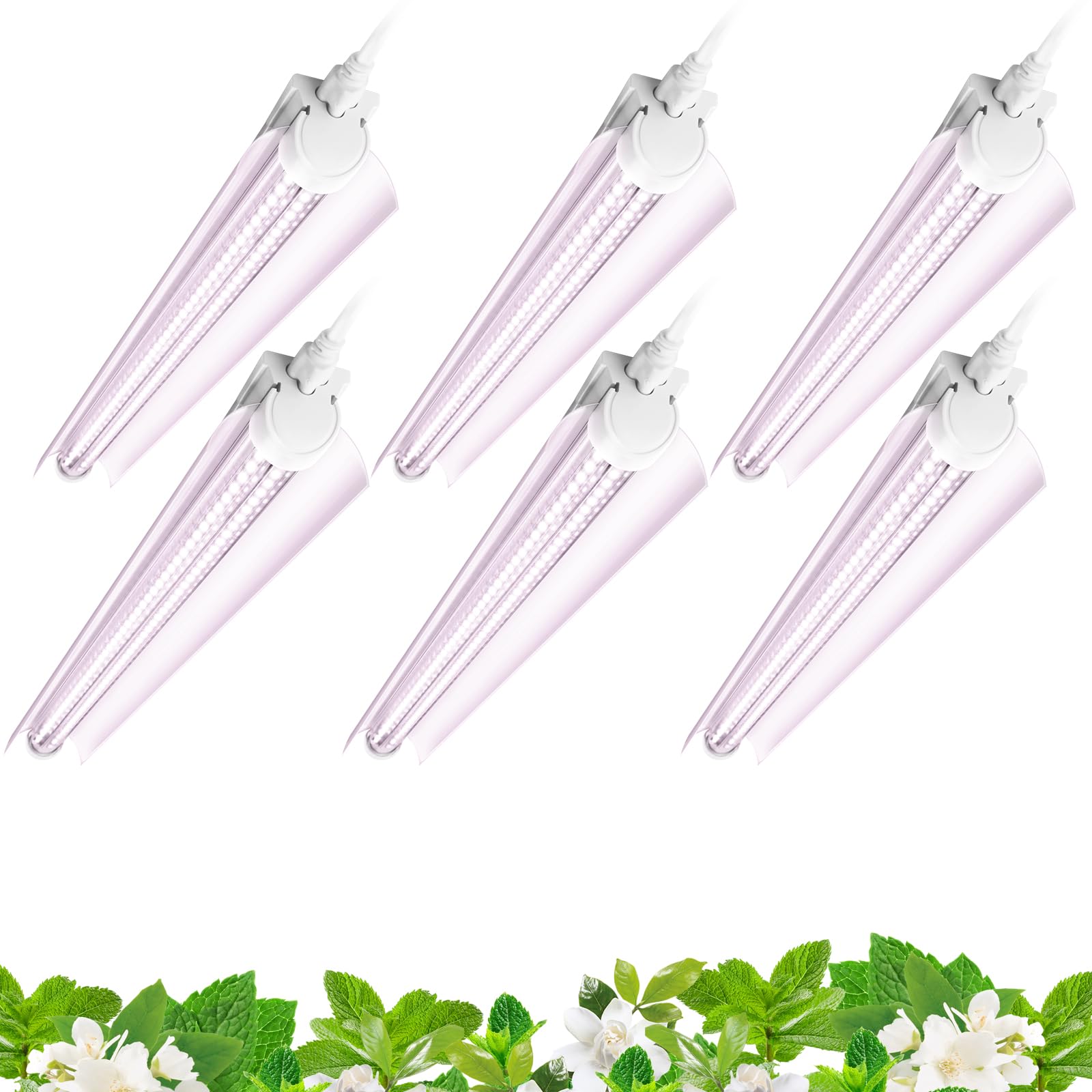 Barrina front view of six-pack packaging showing compact grow lights and benefits