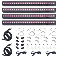 Barrina front view of 4-pack black grow light, clean aesthetic and bright coverage