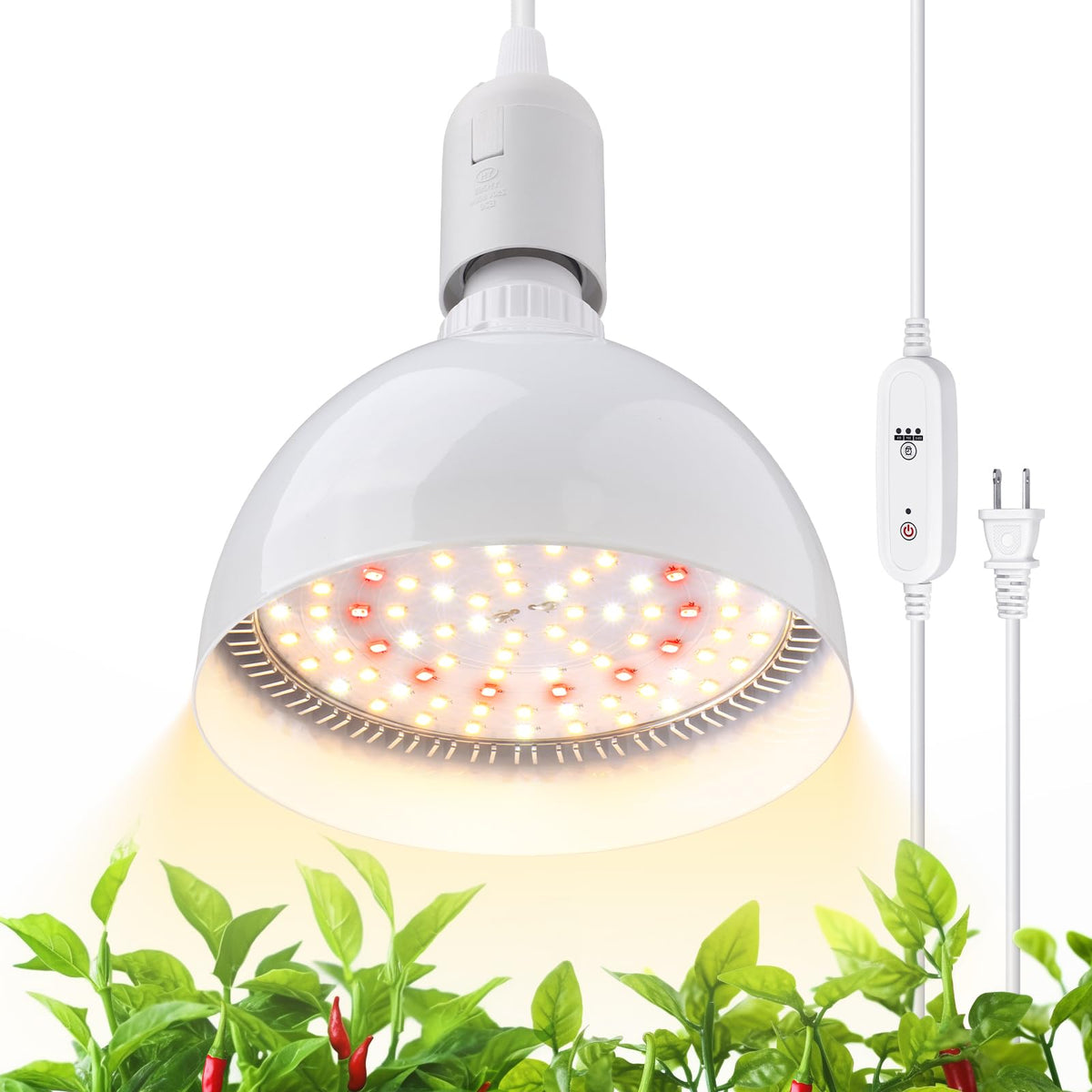 Barrina front view hanging grow light showing compact pendant and benefit of easy installation