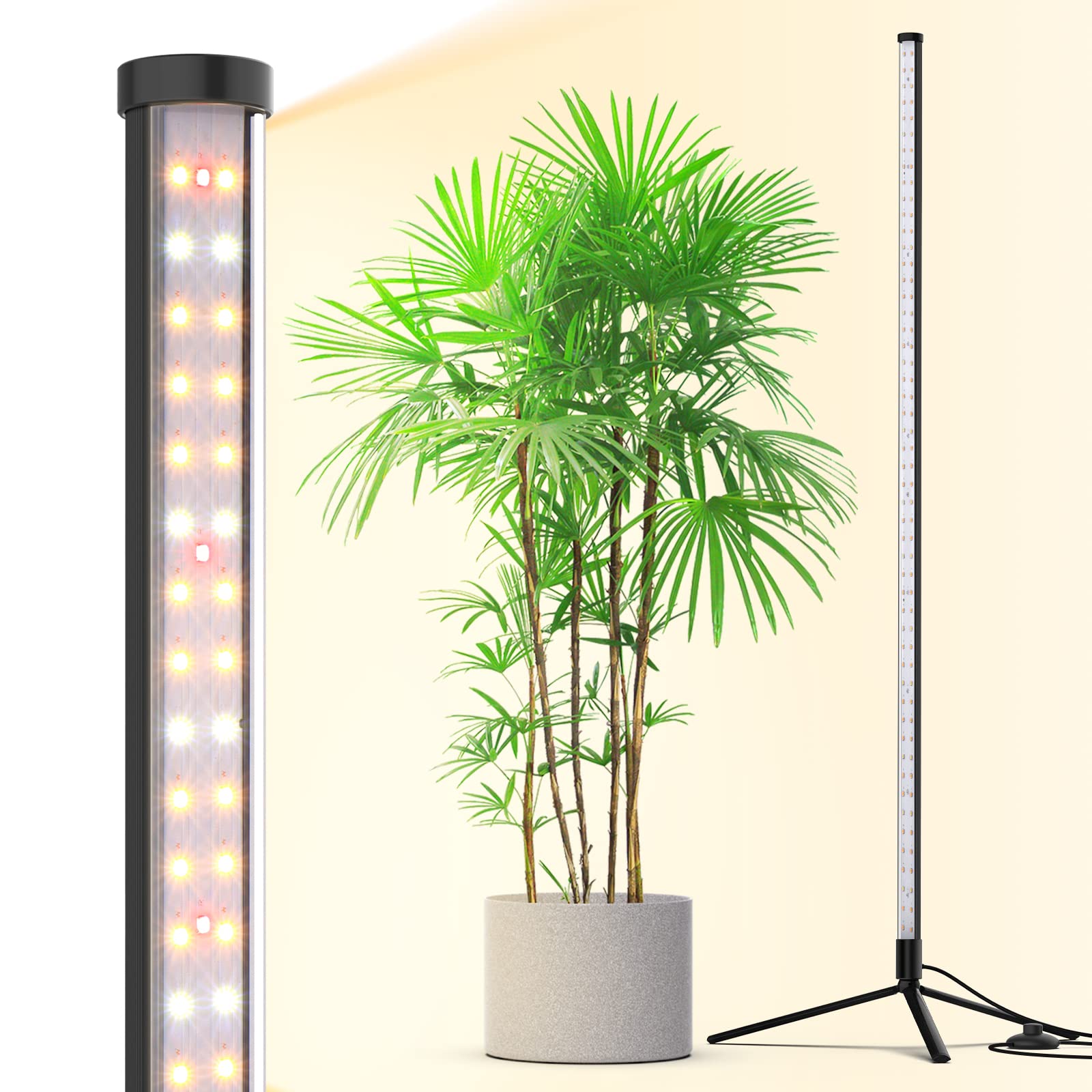 Barrina front view of vertical grow light showing sleek upright design and even coverage