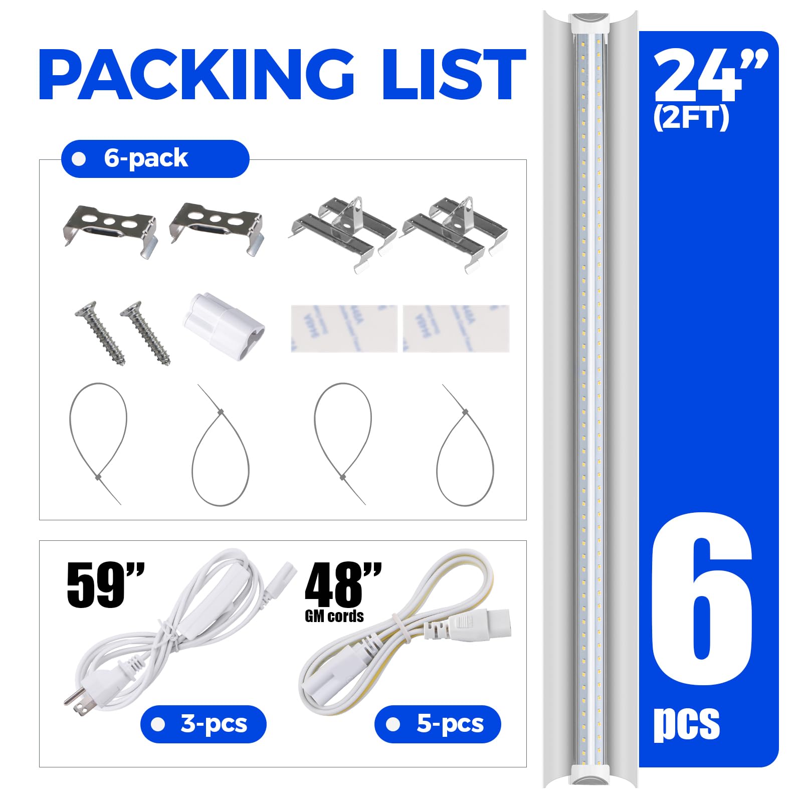 Barrina installation accessories laid out including clips tapes ties for fast setup benefit