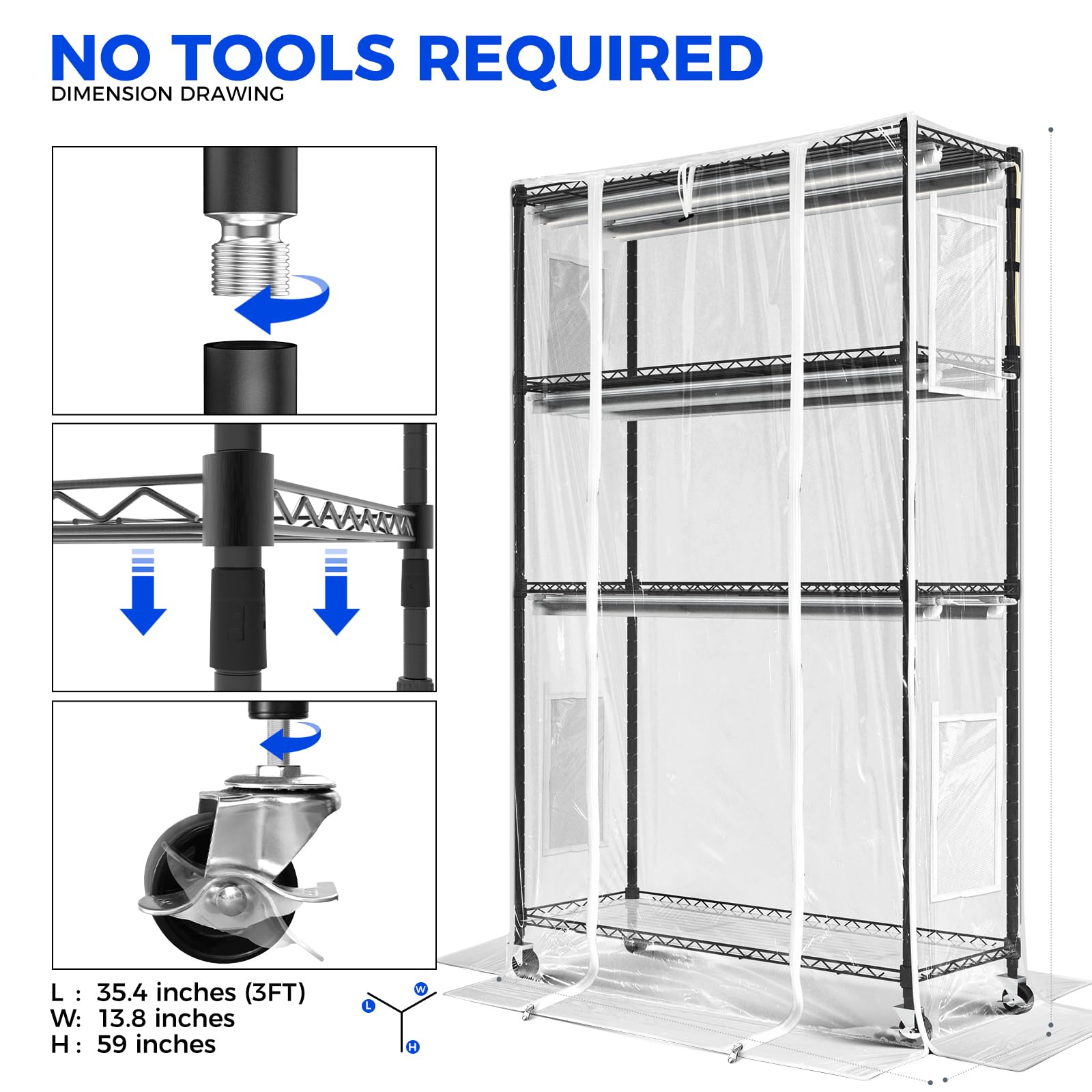 Barrina scale comparison with pot demonstrating shelf capacity and space-saving footprint