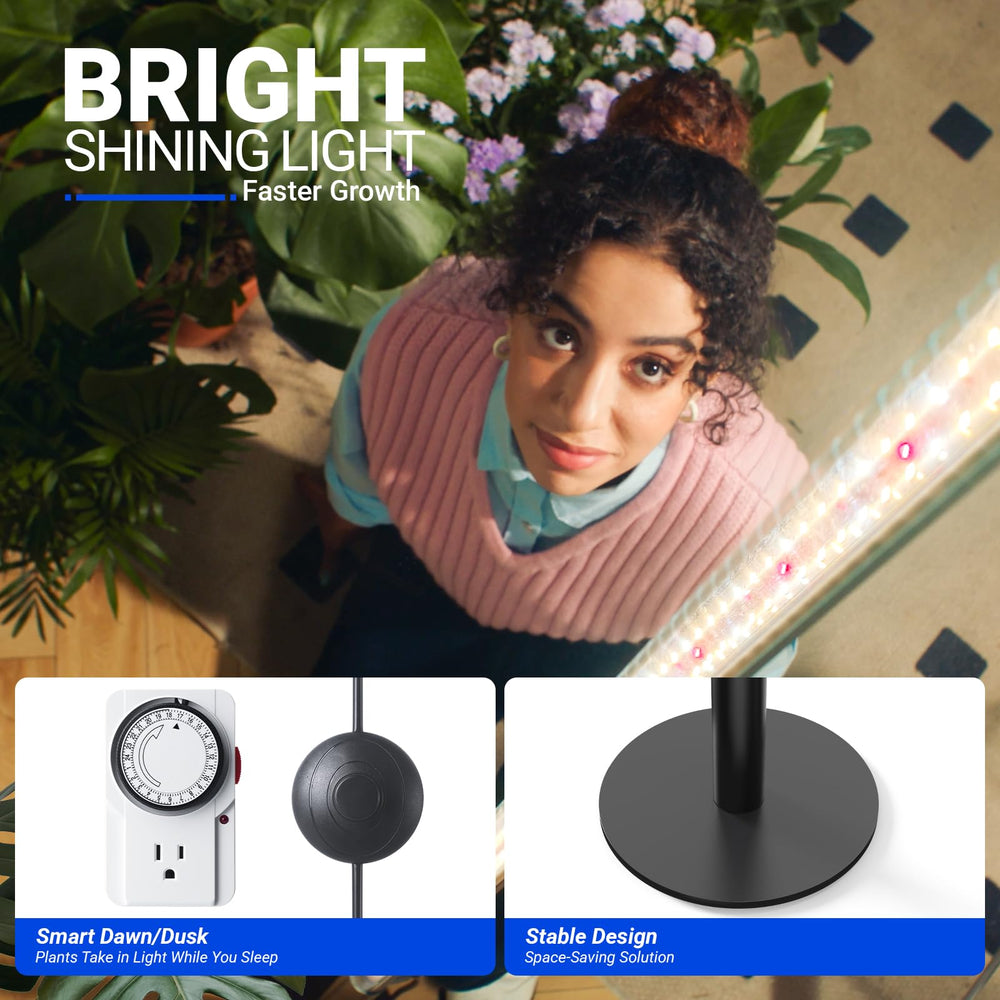 Barrina installed on multi-shelf setup delivering uniform illumination to pots