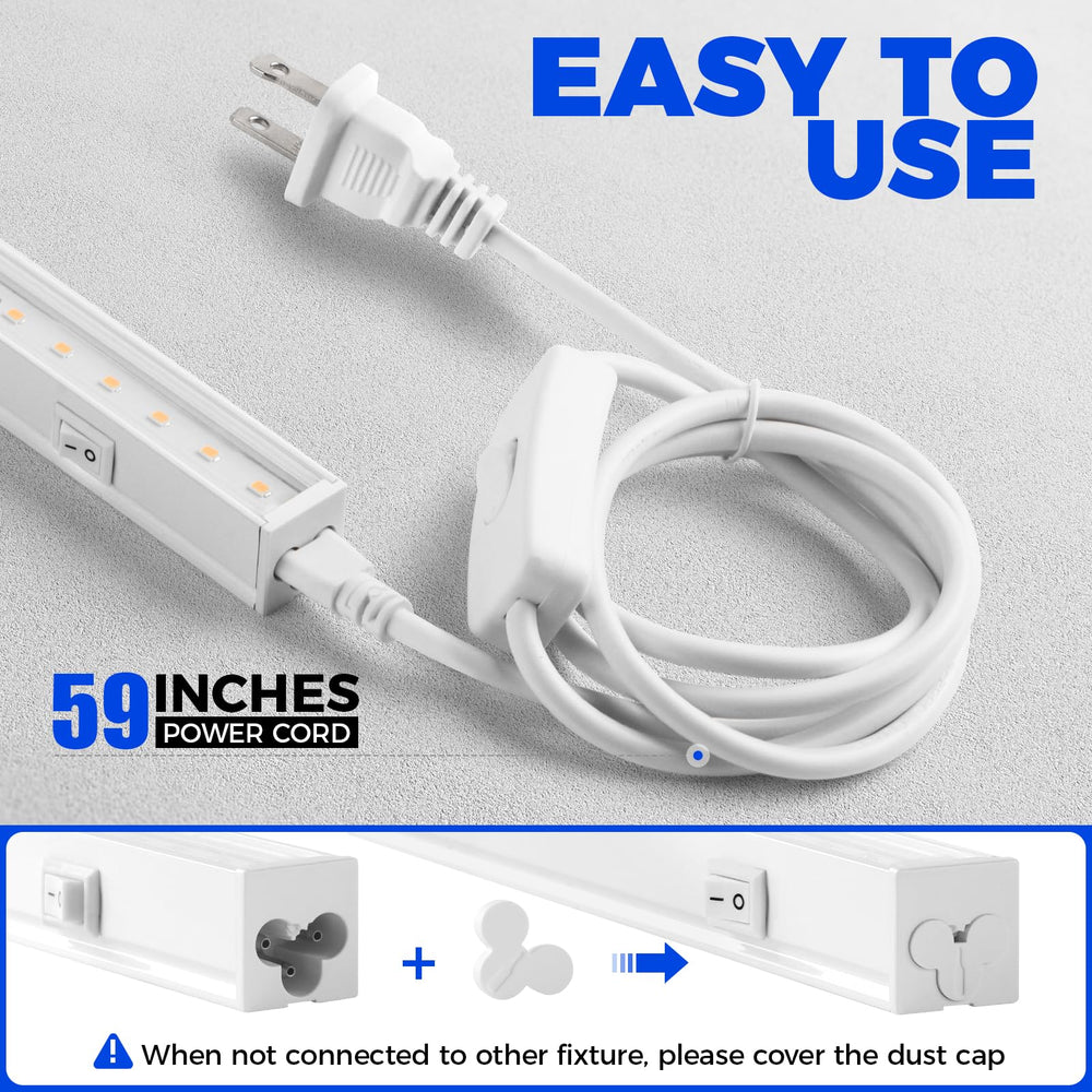 Barrina T5 linked series across shelving demonstrating scalable lighting coverage