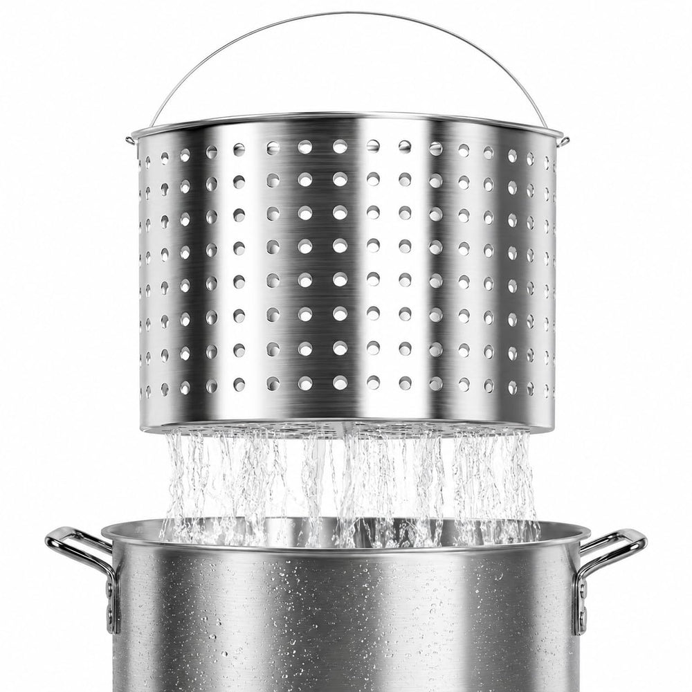 Barton pot beside a soda can showing 52-quart scale and capacity