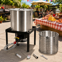 Barton steamer basket closeup highlighting lift-out design for safer food removal